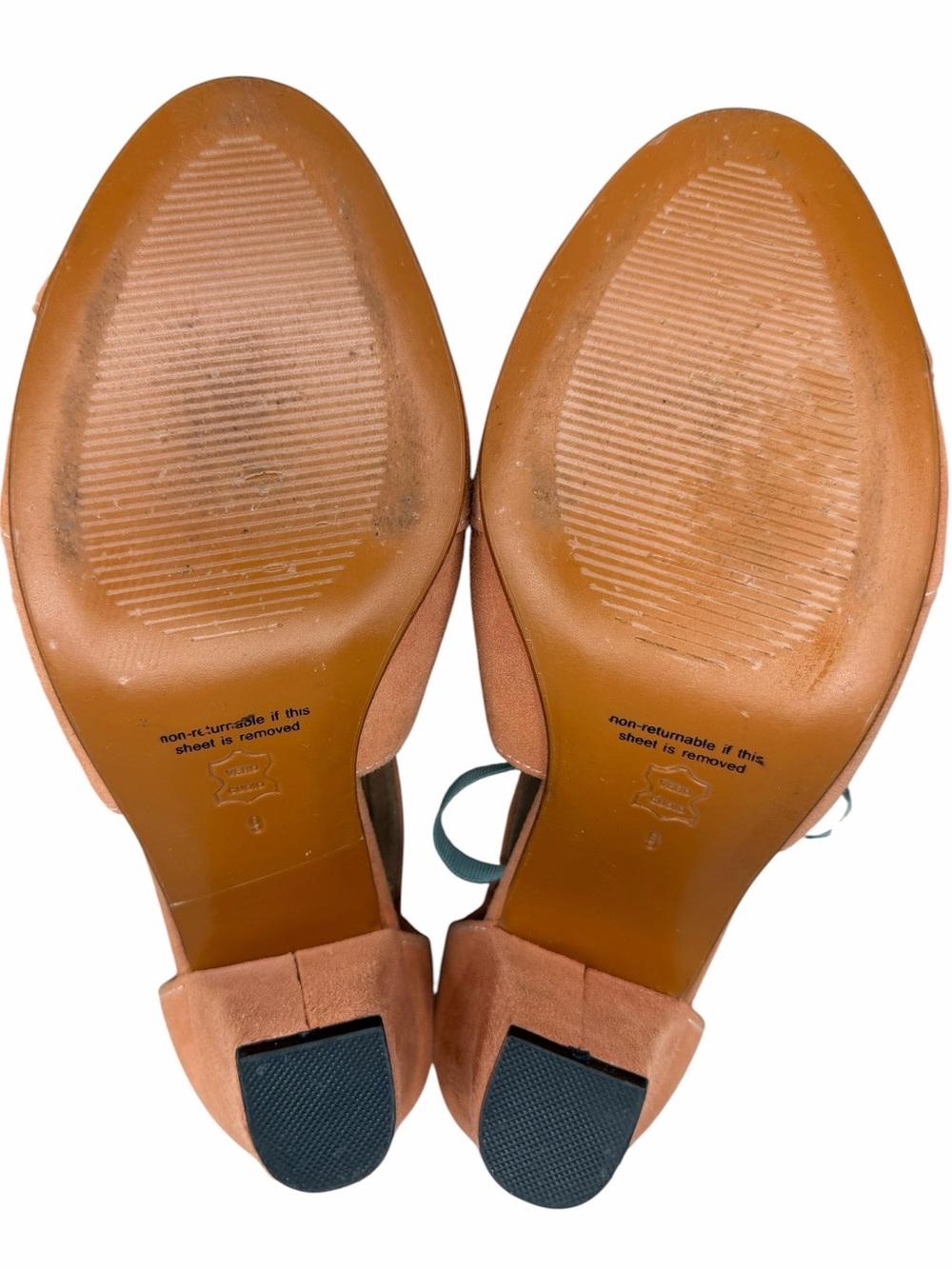 American Duchess Royal Vintage Cora Sandals Size 9 Peach Suede 1940s Heels - Picture 8 of 10